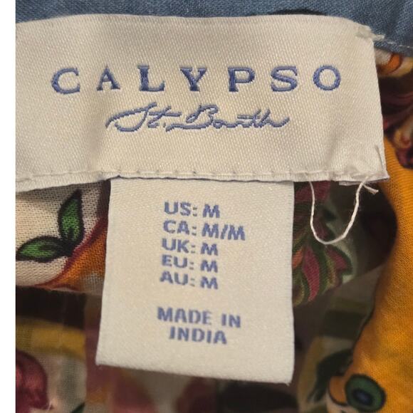 Calypso St. Barth Colorful Long Sleeve Button Down Shirt Womens Medium - Picture 6 of 9